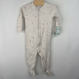 Size 3-6m: Pehr White/Pink Stars 1pc Footy PJs