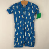 Size 6-12m (70): Hanna Andersson Blue Bird Print 1pc Shorty PJs