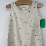 Size 6-12m: Rylee + Cru White Caterpillar Print Shorty Romper