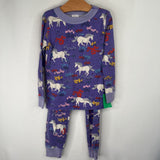 Size 4 (100): Hanna Andersson Purple Unicorn Print 2pc PJs