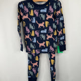 Size 5: Quince Blue Colorful Cat Print 2pc PJs