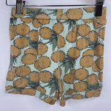 Size 6: Kate Quinn Blue Pineapple Print 2pc Shorty PJs