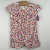 Size 18m: Zutano White/Pink Floral Shorty Romper
