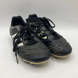 Size 1Y: Adidas Black/White Lace-Up Soccer Cleats