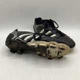 Size 1Y: Adidas Black/White Lace-Up Soccer Cleats