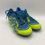 Size 1Y: Dream Pairs Green/Blue Lace-Up Soccer Cleats