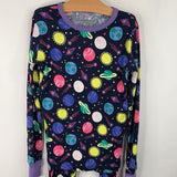 Size 14: Lands End Black Purple Space Print 2pc PJs