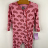 Size 12-18m: Kickee Pants Pink Hedgehog Print 1pc Footy PJs