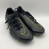 Size 1Y: Nike Phantom Black/Yellow Lace-Up Soccer Cleats