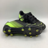 Size 10: Black/Green Lace-Up Soccer Cleats