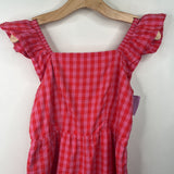 Size 14-16: Nordstrom Pink/Red Checkered Ruffled Tank Shorty Romper