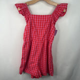 Size 14-16: Nordstrom Pink/Red Checkered Ruffled Tank Shorty Romper