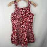 Size 14: Crewcuts White Red Strawberry Print Tank Shorty Romper
