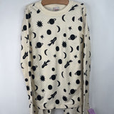 Size 12 (150): Hanna Andersson White Black Space Print 2pc PJs
