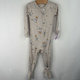 Size 12m: Burt's Bees Brown Karate Animals 1pc Footy PJs
