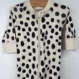 Size 3-6m (60): Hanna Andersson White/Black Dalmatian 1pc PJs w/ Hat