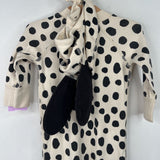 Size 3-6m (60): Hanna Andersson White/Black Dalmatian 1pc PJs w/ Hat