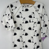 Size 6-9m: Monica + Andy White/Black Rabbits 1pc PJs