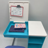 American Girl Blue/White Flip-Top School Desk