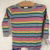 Size 18-24m (80) Hanna Andersson Grey Multicolor Stripes 2pc PJs