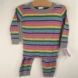 Size 18-24m (80) Hanna Andersson Grey Multicolor Stripes 2pc PJs
