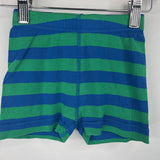 Size 3 (90) Hanna Andersson Green/Blue Stripe 2pc Shorty PJs