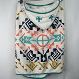 Size OS: Pendleton White Tribal Terry Cloth Hooded Poncho