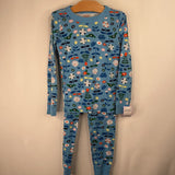 Size 6-7 (120): Hanna Andersson Blue Floral 2pc PJs