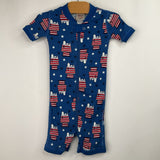 Size 2 (85): Hanna Andersson Blue Snoozing Snoopy 1pc Shorty PJs