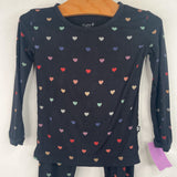 Size 2: Kyte Black/Colorful Heart Print 2pc PJs