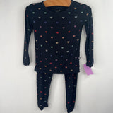 Size 2: Kyte Black/Colorful Heart Print 2pc PJs