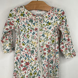Size 9m: Carter's White Floral 1pc Footy PJs