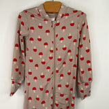 Size 6-12m (70): Hanna Andersson Brown/Red Mushroom 1pc PJs