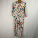 Size 9-12m: Magnetic Me White Flower 1pc Footy PJs