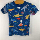 Size 4 (100): Hanna Andersson Blue Dinosaur 2pc Shorty PJs