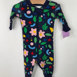 Size 0-3m (50): Hanna Andersson Navy / Abstract Flowers Long Sleeve 1pc PJS