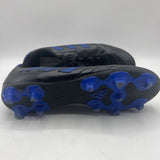Size 2.5Y: Adidas Black/Blue Lace-Up Cleats