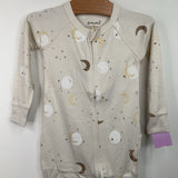 Size 18-24m: Goumi Beige Moon Footed Long Sleeve PJS NEW