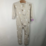 Size 18-24m: Goumi Beige Moon Footed Long Sleeve PJS NEW