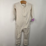 Size 3-6m: Goumi Beige Footed Long Sleeve PJS NEW
