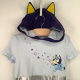 Size 6: Bluey Tulle/Silver Sparkle Hooded Dress