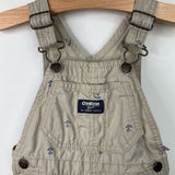 Size 18m: OshKosh Tan/Blue Anchor Print Shortalls