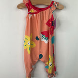 Size 0-3m: Tea Pink/Colorful Floral Print Tank Romper