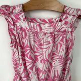 Size 3: GAP Pink/White Leaves Print Ruffle Sleeve Shorty Romper