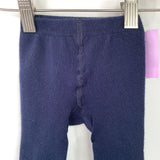 Size 3 (90): Hanna Andersson Blue Floral Butterfly Knitted Footed Tights