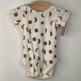 Size NB: Hanna Andersson White Brown Moon Onesie