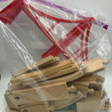 2 Gallon Bag Of Assorted Wooden Train Tracks