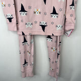 Size 6-7 (120): Hanna Andersson Pink Witchy Cat Print 2pc PJs