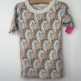 Size 5 (110): Hanna Andersson White/Rainbow Unicorn Print 2pc Shorty PJs
