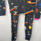 Size 6-7 (120): Hanna Andersson Grey/Colorful Space Print 2pc PJs